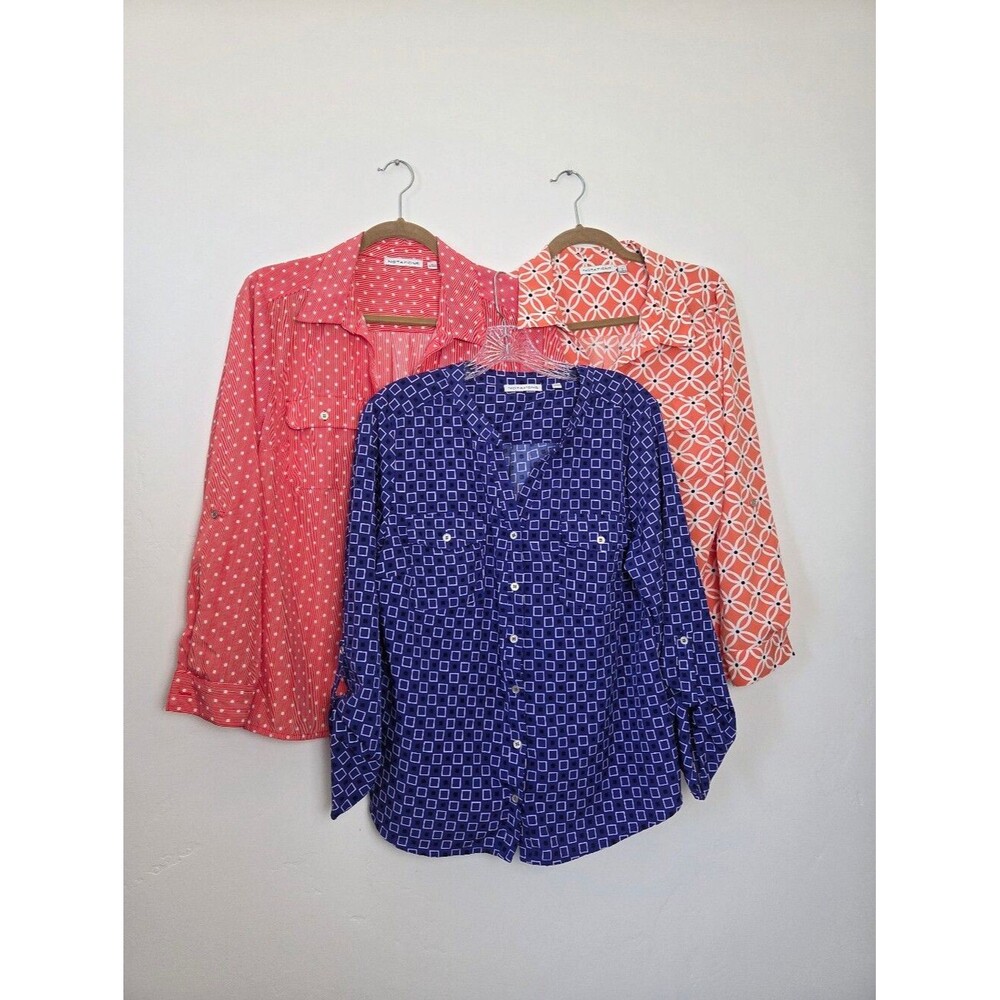 Bundle Of Three Notations Blouse Top Large Printed Lightweight Teacher Office